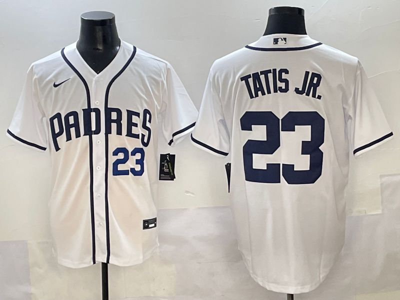 Men 2025 San Diego Padres #23 Tatis jr White Game Nike MLB Jersey style 3
